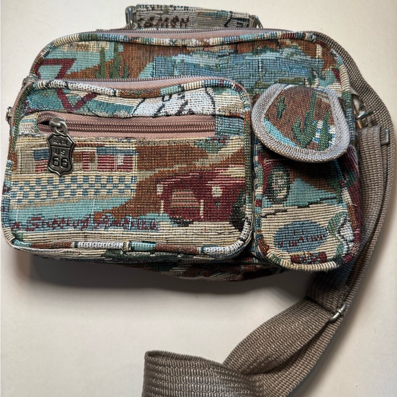 Route 66 Themed Multi-Color Medium sized Purse - Picture 1 of 8